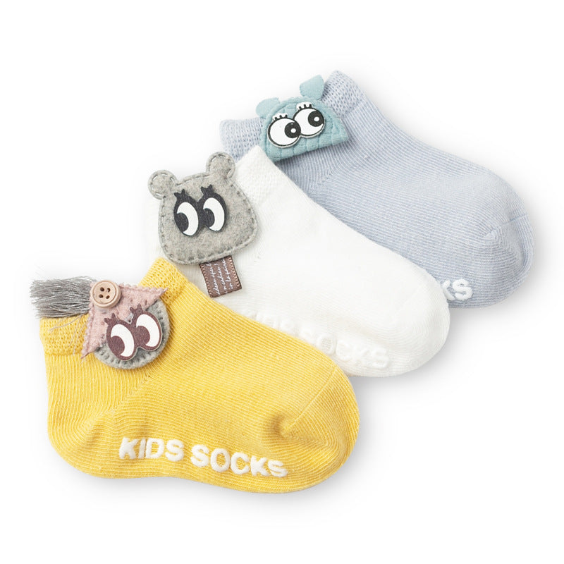 3 Pair/ SET Baby Newborn Cotton Ankle Socks for Toddler Baby Girls Anti-slip Floor Sock Bowknot Flower Socks For Baby and Kids from 0-24M