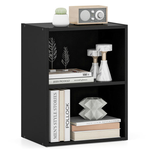 2-Layer Multifunctional Furniture Display Cabinet with Large Capacity Storage Space-Black