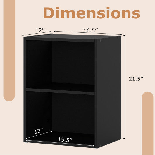 2-Layer Multifunctional Furniture Display Cabinet with Large Capacity Storage Space-Black