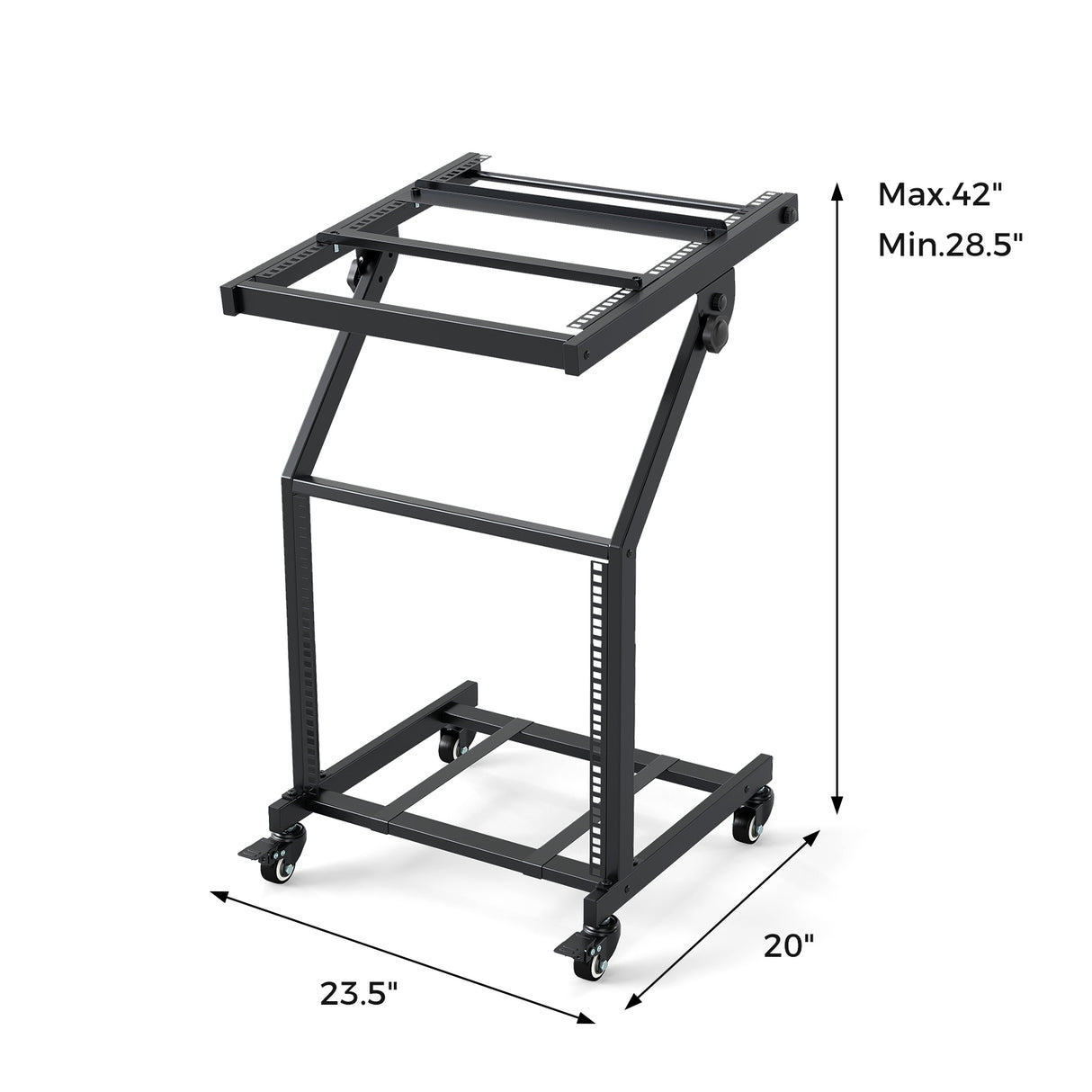 2 Layer Professional Audio Rack Mount with Adjustable Crossbars