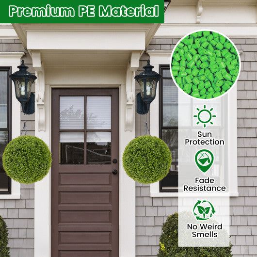 2 PCS 20 Inch Artificial Plant Boxwood Topiary Ball-M