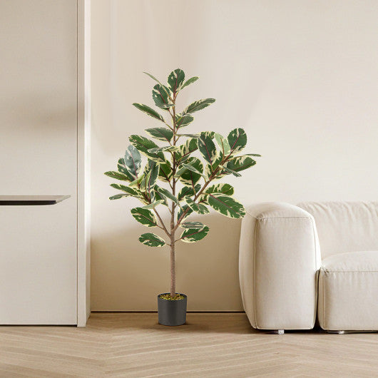 2 Pack 4.3 Feet Tall Artificial Bird of Paradise Plant Fake Banana Leaf-Green