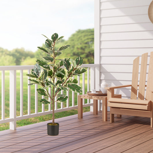 2 Pack 4.3 Feet Tall Artificial Bird of Paradise Plant Fake Banana Leaf-Green