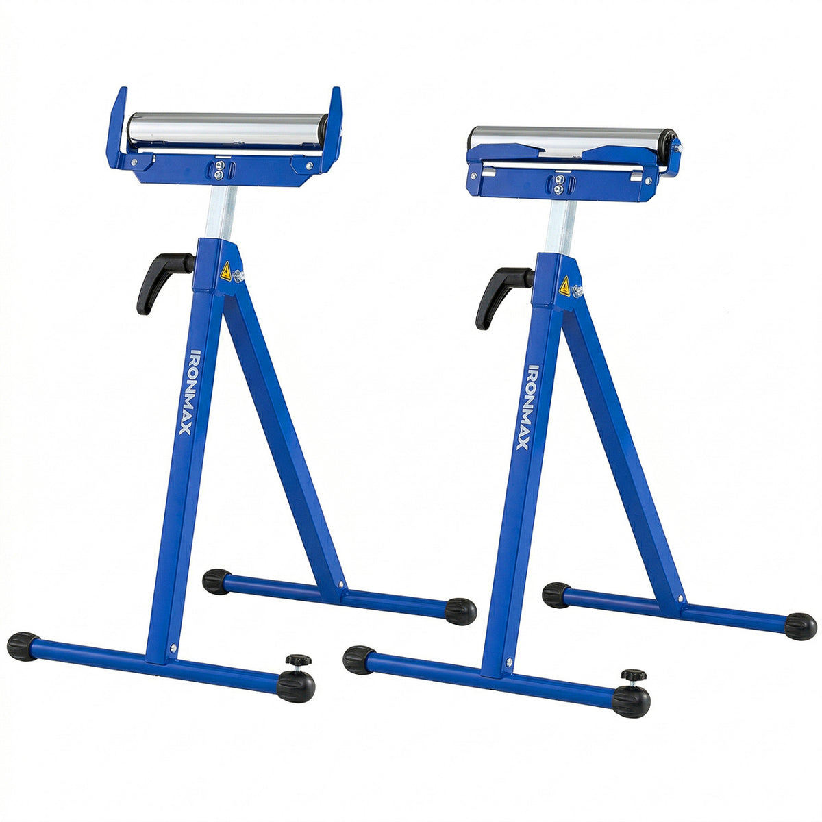 2-Pack Folding Roller Stands Portable Outfeed Supports with Adjustable Height-Blue