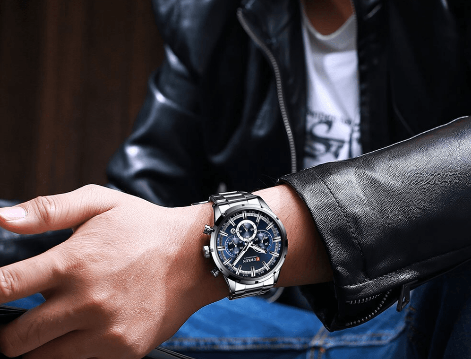 Men's Sports Waterproof Stainless Steel Watch With Chronometers And Special Date Display Unique Design Perfect Gift