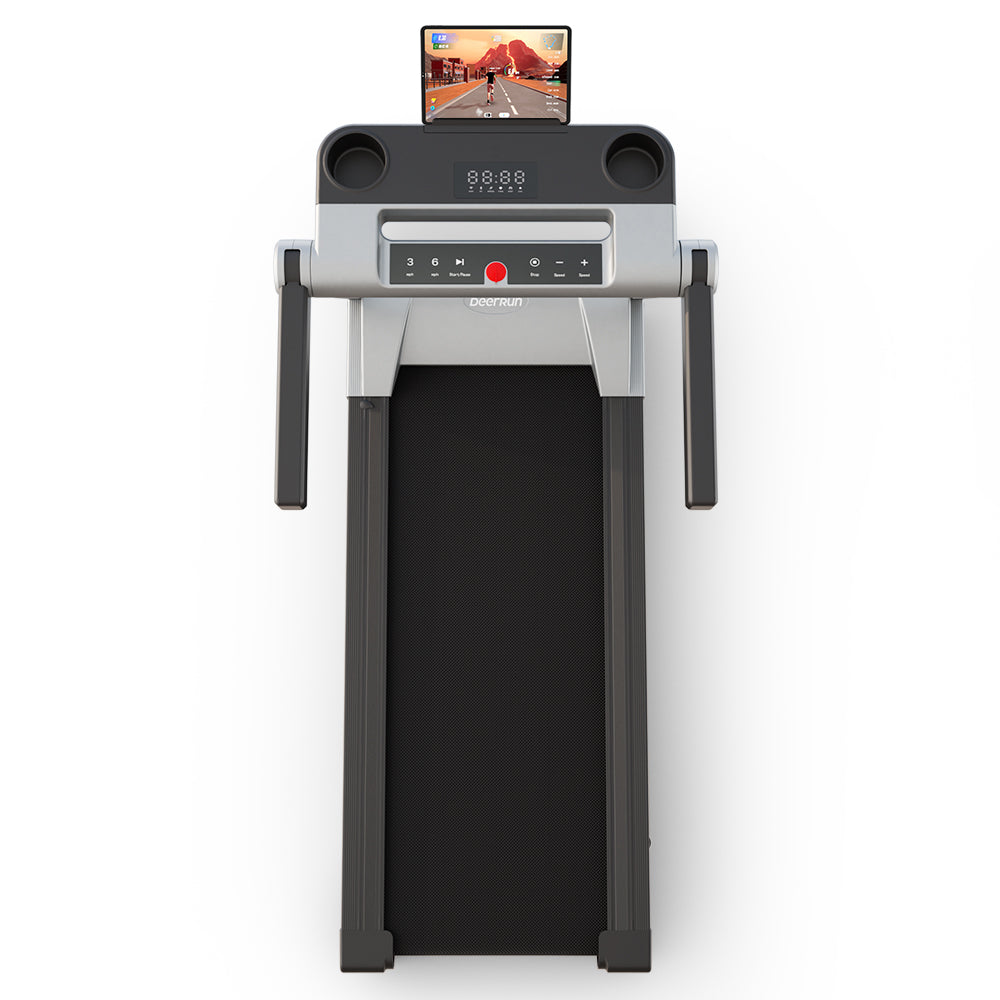 DeerRun A1 Pro Move+ 6% Incline Foldable Treadmill——2025 Upgraded Chip & NFC Support | 350Lbs, 10mph Silver