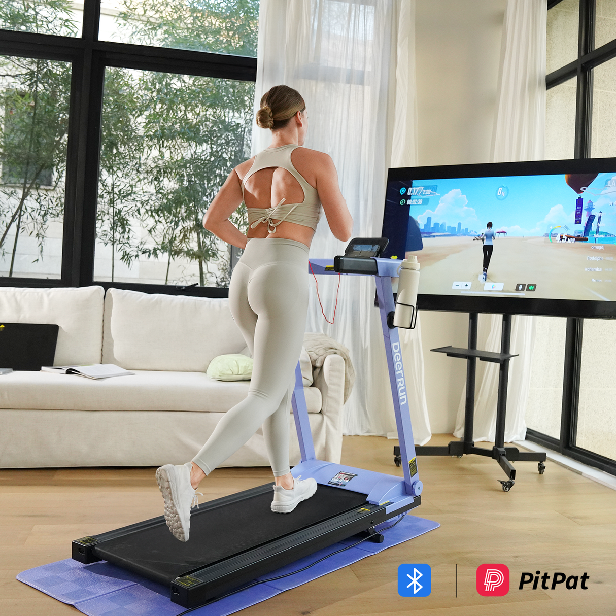 DeerRun All-New 2026 A1 Pro Move+ 6% Incline Foldable Treadmill——Upgraded Chip & NFC Support | 350Lbs, 10mph Blue