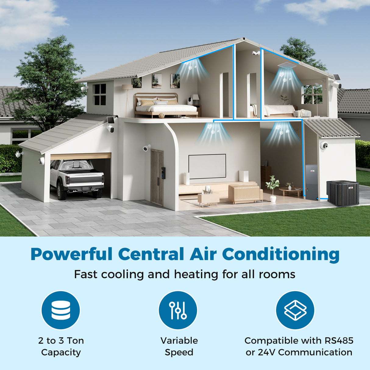 2 to 3 Ton 18.6-20 SEER2 Ultra-Low Temperature ‹ Heat Pump System (Operates down to -4 °F)