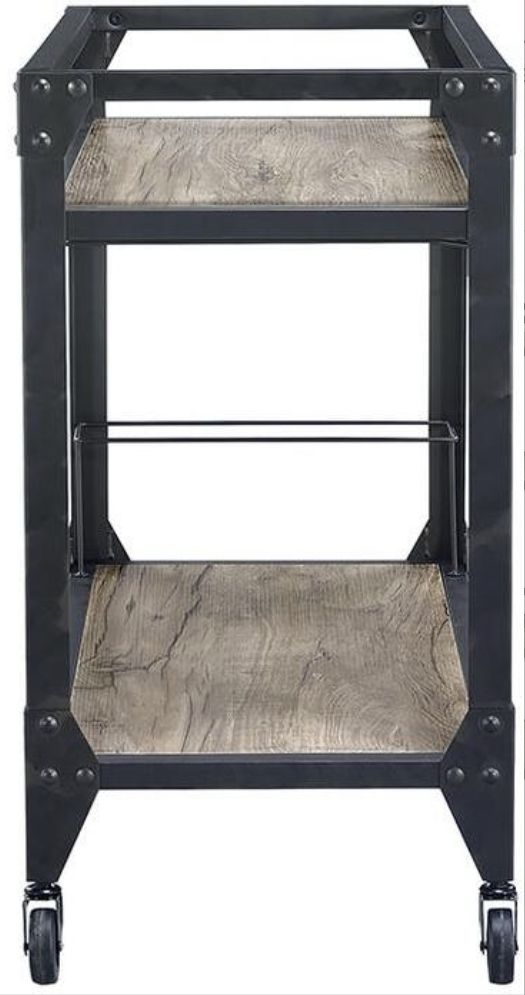 Jorgensen - Serving Cart - Rustic Oak / Charcoal by Couch.com