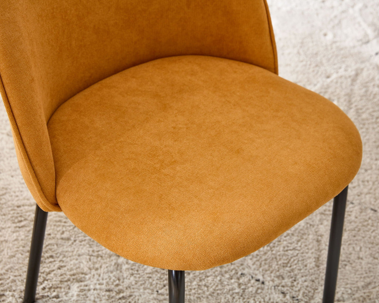 5 Pieces Dining Set, Table Metal Leg Mid-Century Dining Table For 4 - 6 People With MDF Table Top, Pedestal Dining Table, End Table Leisure Coffee Table - Burnt Orange by Couch.com