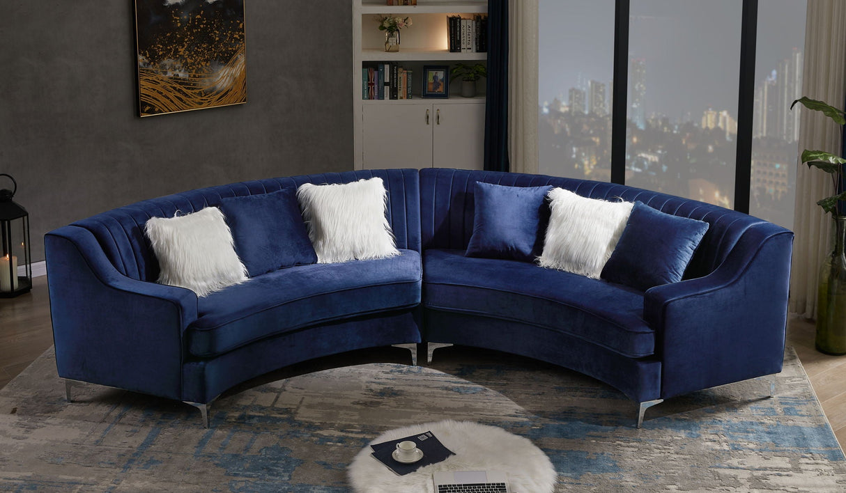 Velvet Curved Sofa by Couch.com