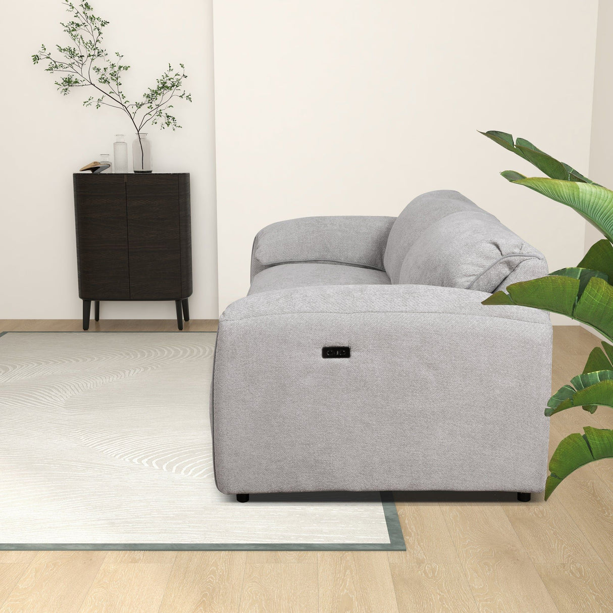 Cleveland - Dual Power Convertible Sofa - Silver by Couch.com