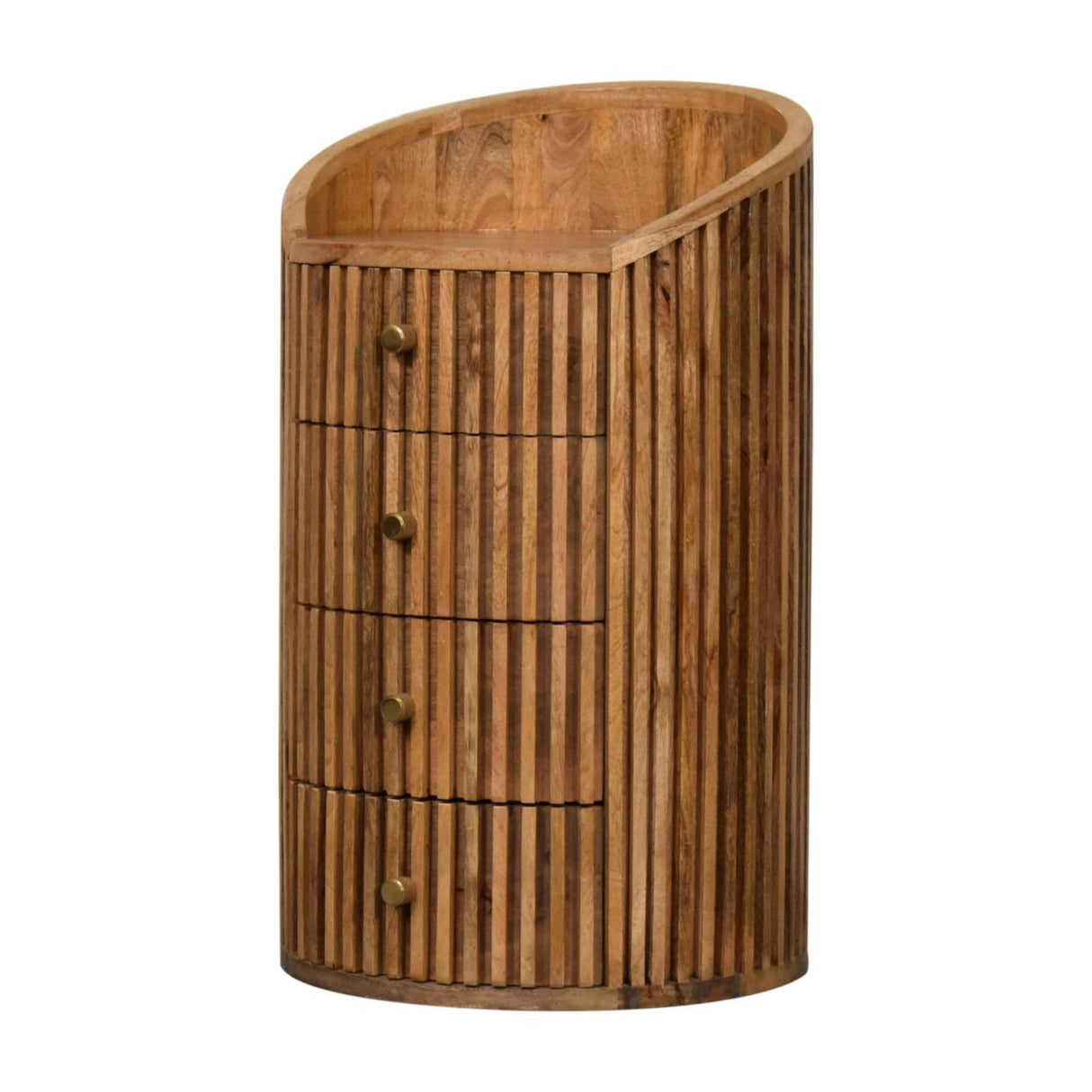 Soba - Bedside Table, 4 Drawer - Oak by Couch.com