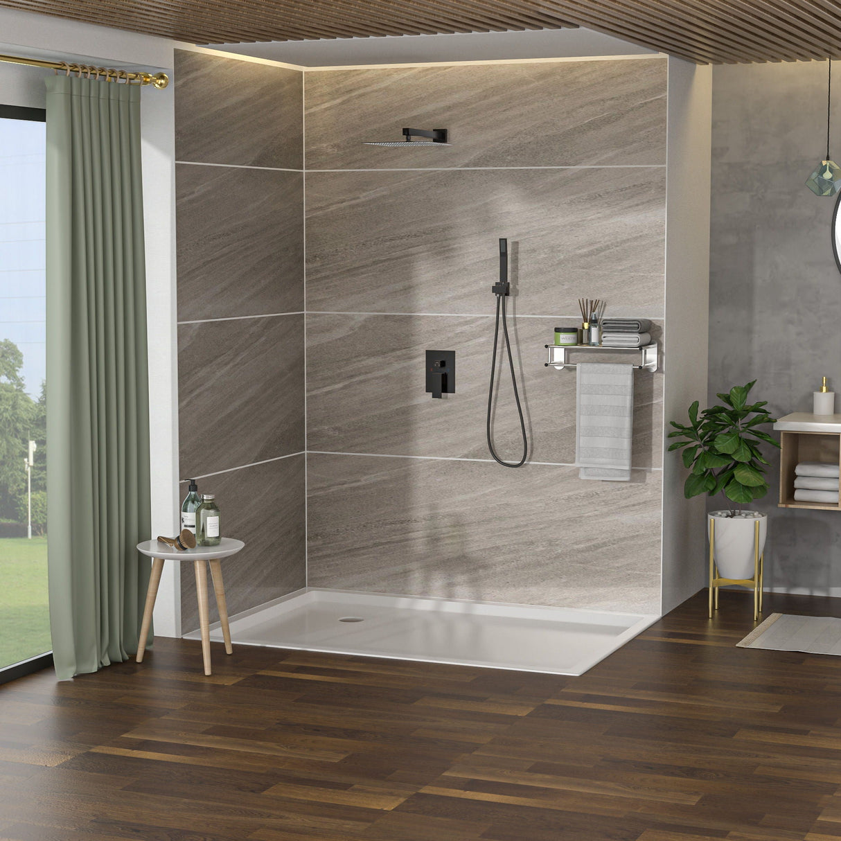 Dual Shower Head 10" Wall Mounted Square Shower System