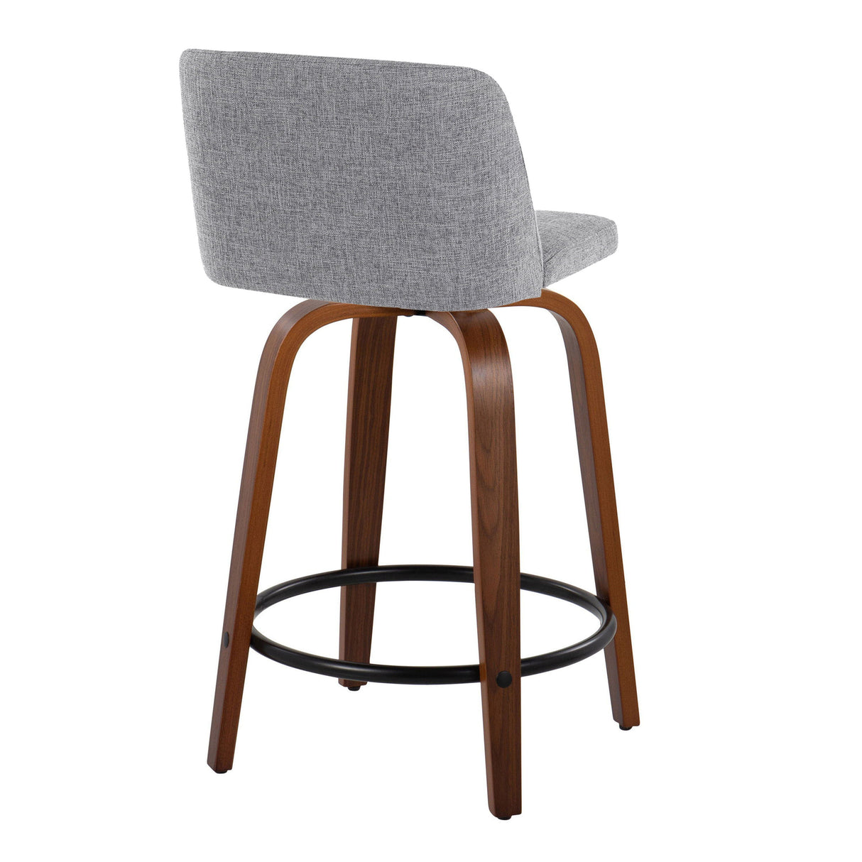 Toriano - Mid Century Modern, Fixed Height Counter Stool & Swivel And Round Footrest (Set of 2) by Couch.com