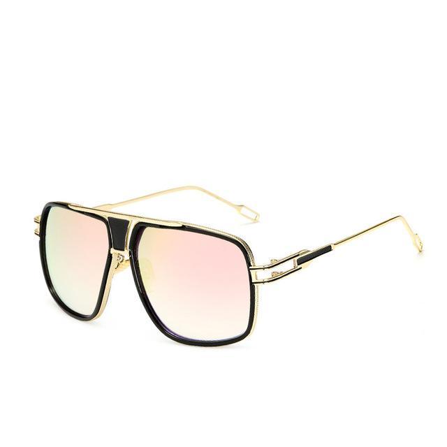 Modern Classic Oversized Men Sunglasses Luxury Brand New Glasses Square With High Quality Metal Frame and Polarized Mirror Glasses Oculos de sol With UV400 Prodection for Sun