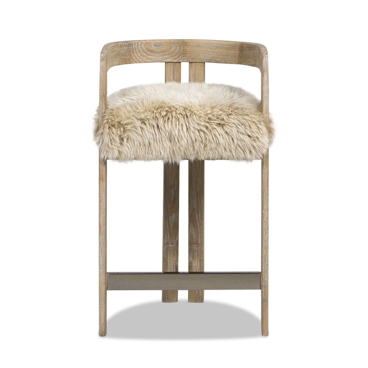 Millwick - Low Back Genuine Fur Counter Stool - Natural Blonde by Couch.com