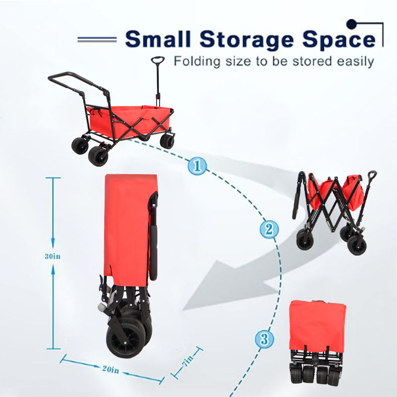 Utility Park Garden Cart Tool Customized Color Folding Camping Trolley Outdoor Picnic Beach Wagon by Couch.com