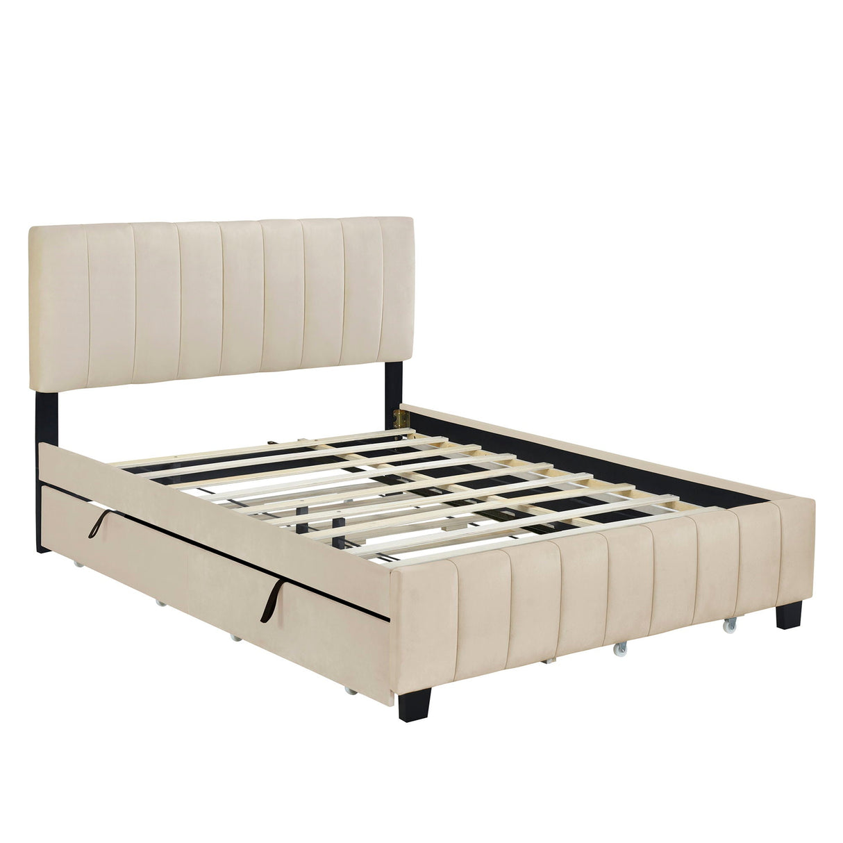 Platform UpholsteredBed With 2 Drawers And Twin Long Trundle by Couch.com