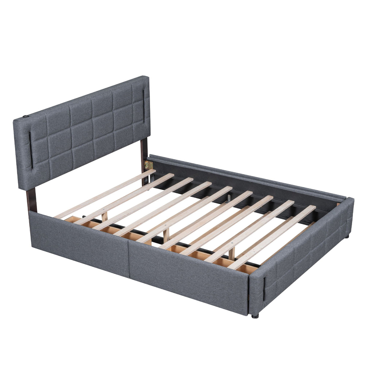 Upholstered Platform Bed With Trundle & Drawers by Couch.com