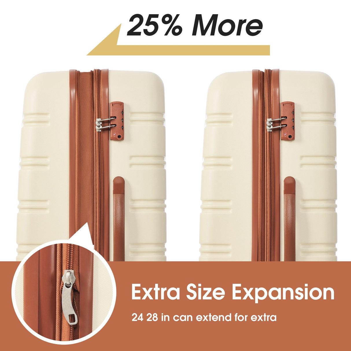 Hardshell Luggage Sets 2 Pieces with Spinner Suitcase and TSA Lock