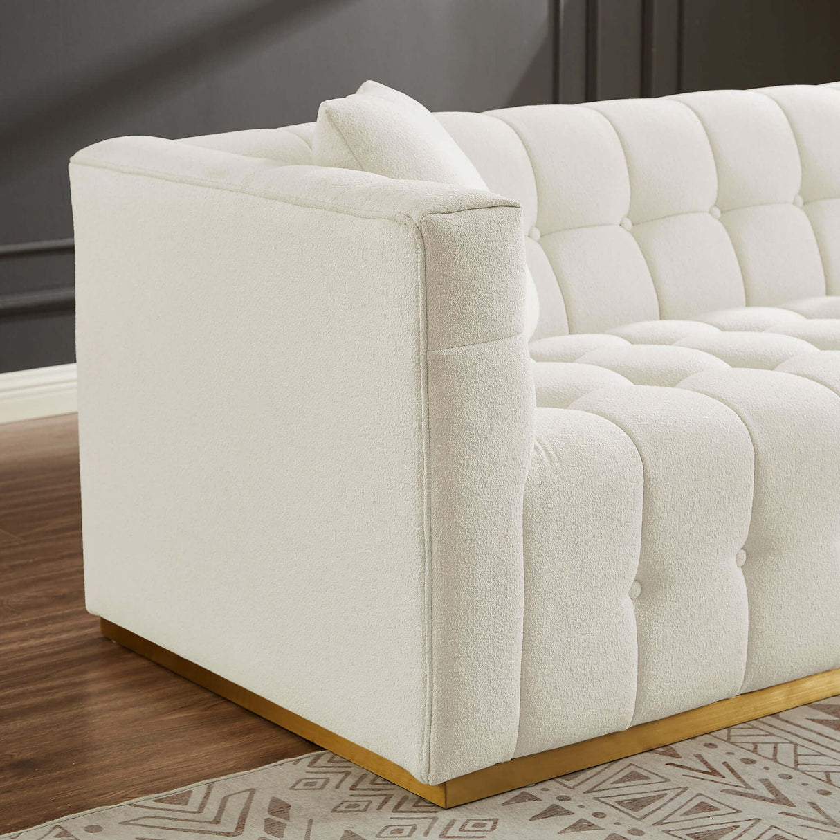 Eleanor - Sofa Boucle - Beige / Gold / Ivory / Ivory White by Couch.com