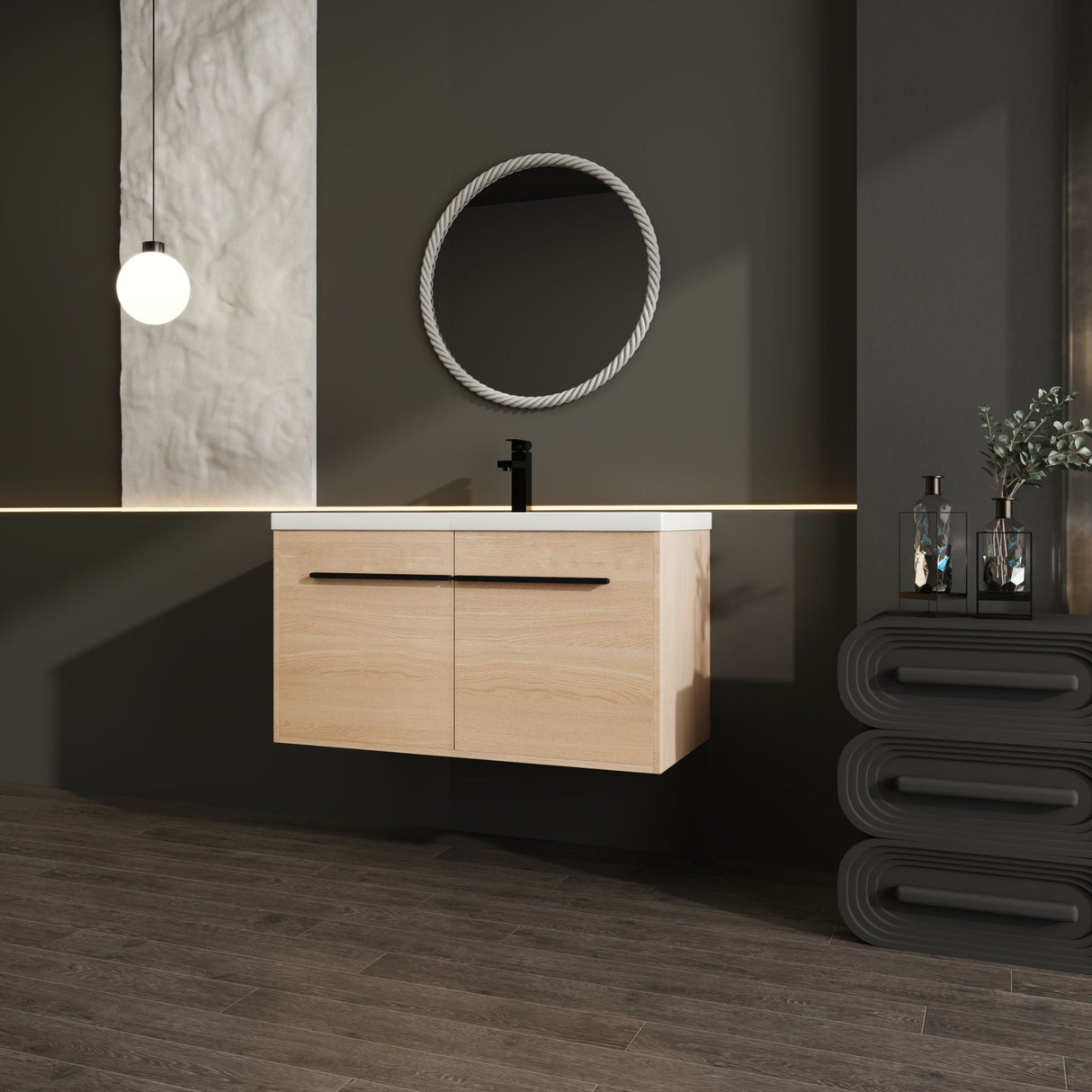 Bathroom Vanity Set With Resin Countertop Sink, 2 Doors by Couch.com