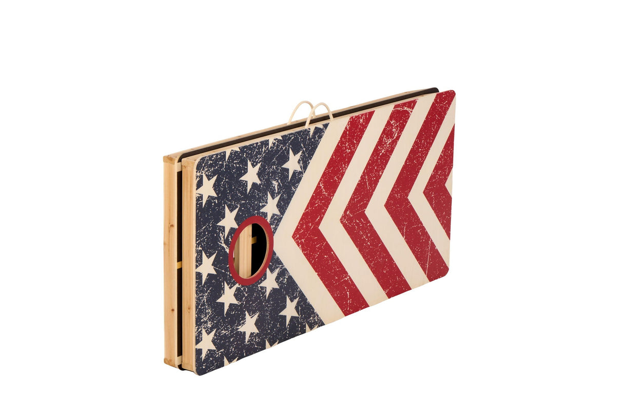 4X2 Ft Large Size Cornhole Board (Set of 2), Outdoor Game Board Set With 8 Bean Bags, Perfect For Lawn, Backyard, Beach, Park - Blue / White / Red by Couch.com