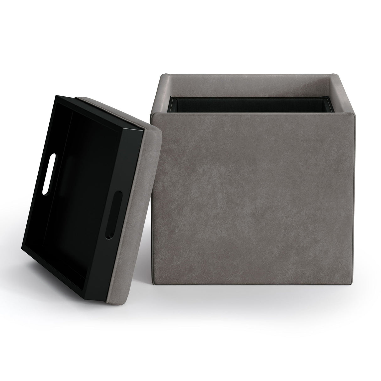 Rockwood - Upholstered Cube Storage Ottoman With Tray by Couch.com
