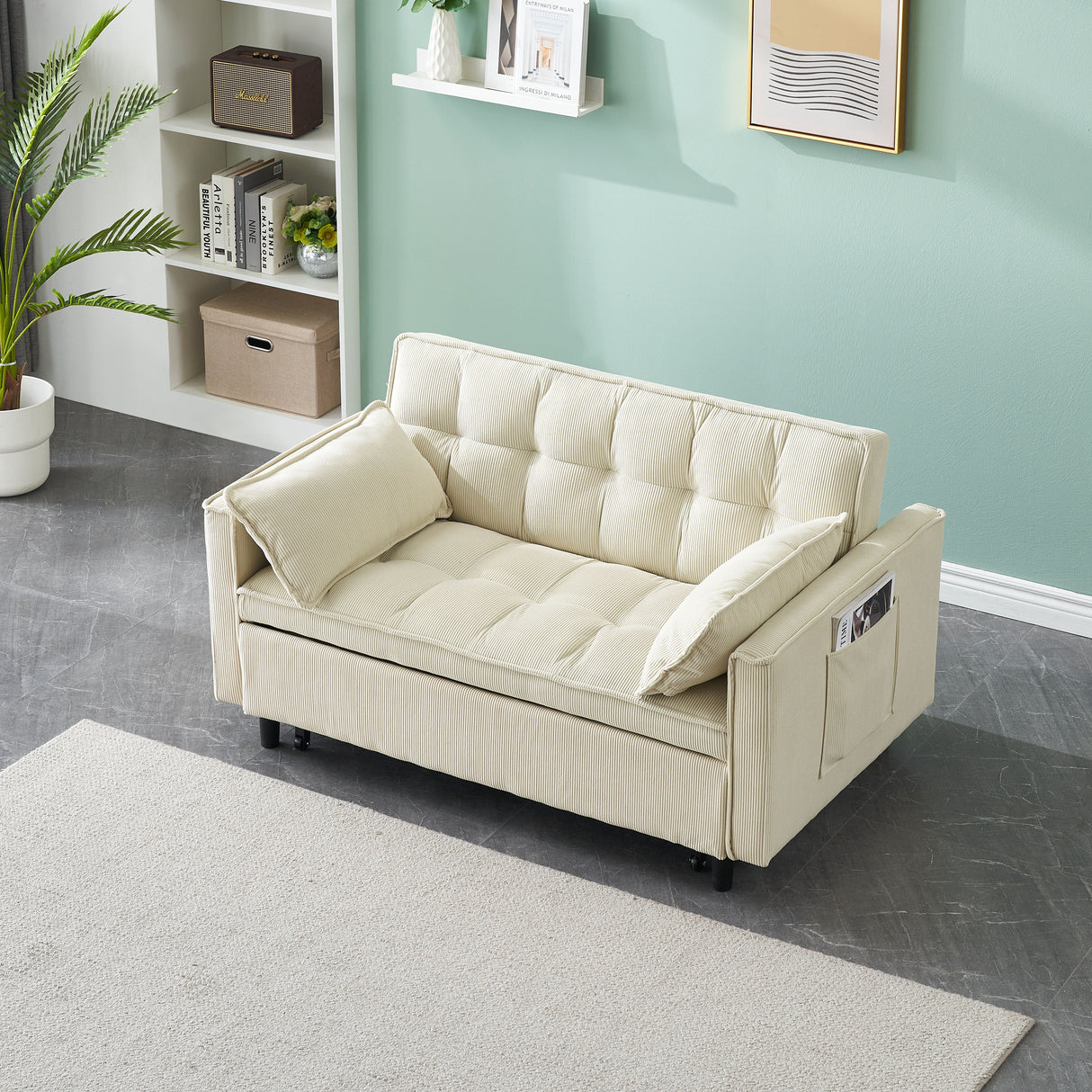 Two-Seat Casual Sofa With Pull Out Bed, Living Room Furniture by Couch.com