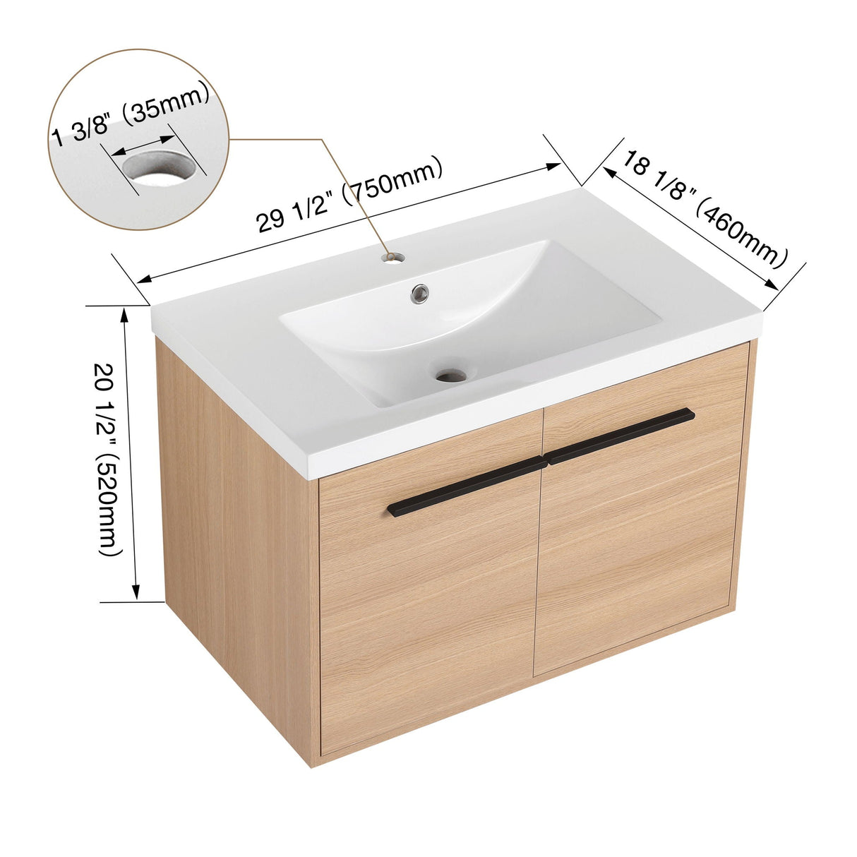 Bathroom Vanity Set With Resin Countertop Sink, 2 Doors by Couch.com