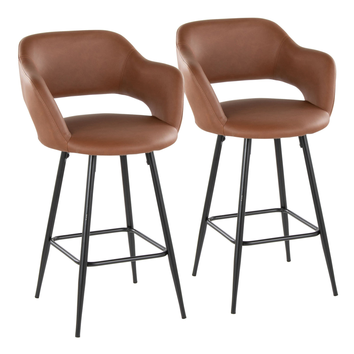 Margarite - Contemporary Fixed Height Counter Stool With Square Footrest (Set of 2) by Couch.com