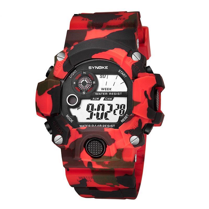 Shock Military Army Mens Watch In Camouflage Style With LED Digital Back Light With Luminous Effect