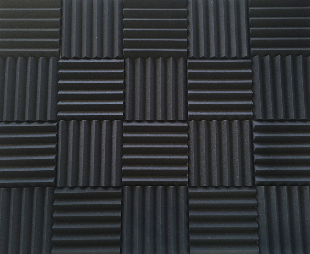Easy Mount Acoustic Foam Kit - 12x12x2" Acoustic Foam Panels With Adhesive - Wedge Style - 4 Pack