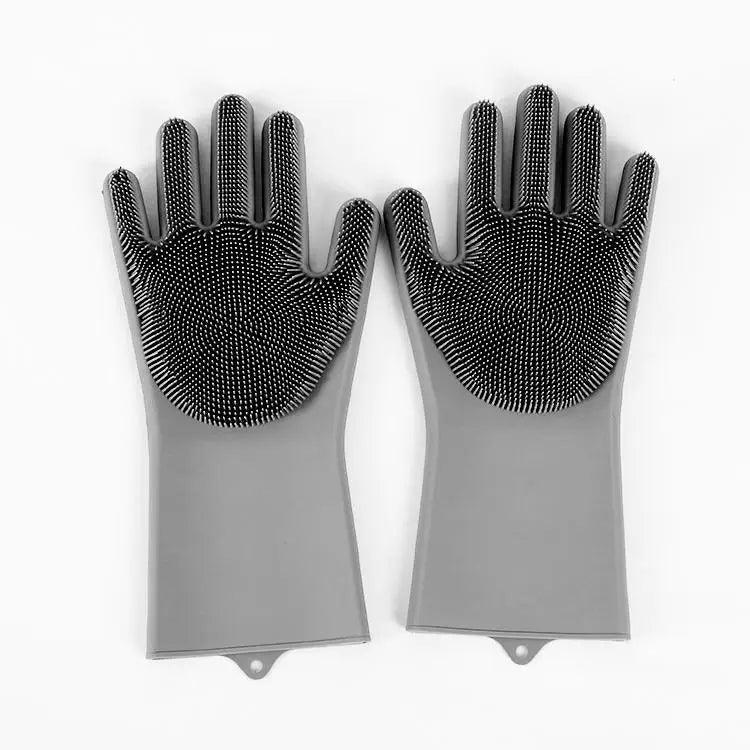 2PCS Cleaning Sponge Gloves Multifunction Silicone Cleaning Magic Gloves Dish Washing Gloves For Kitchen Household Plate Washing Reusable Cleaning Gloves For Housework
