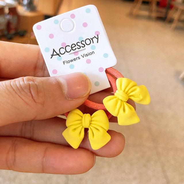 2PCS New Cute Princess Bowknot Headwear Kids Elastic Hair Bands Children Ropes Girls Cartoon Accessories Baby Headdress Gorgeous Hair Accessories For Women