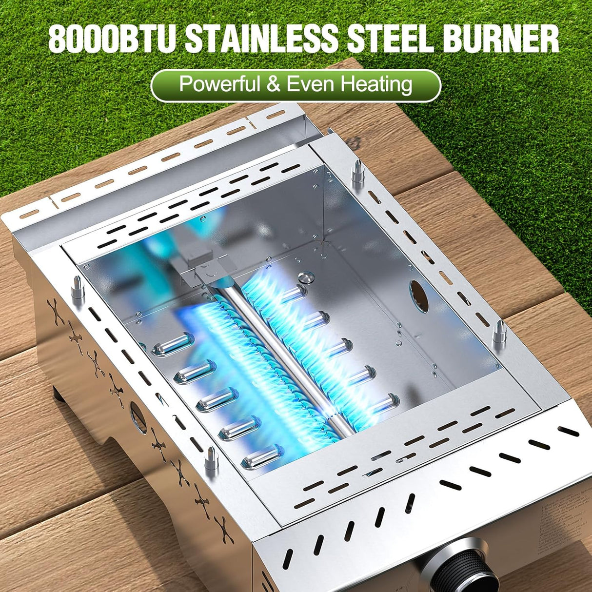 3 Burners Portable Propane Griddle,25 inch Stainless Steel Gas Grill,24,000 BTU Table Top Grill TG0130C