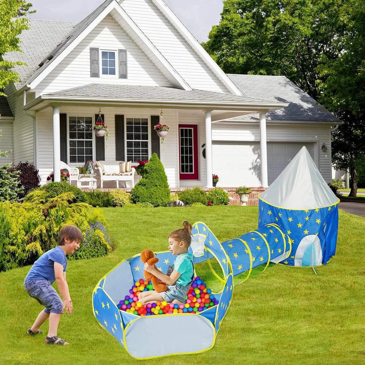 3-in-1 Kids Play Tent Ball Pit Set