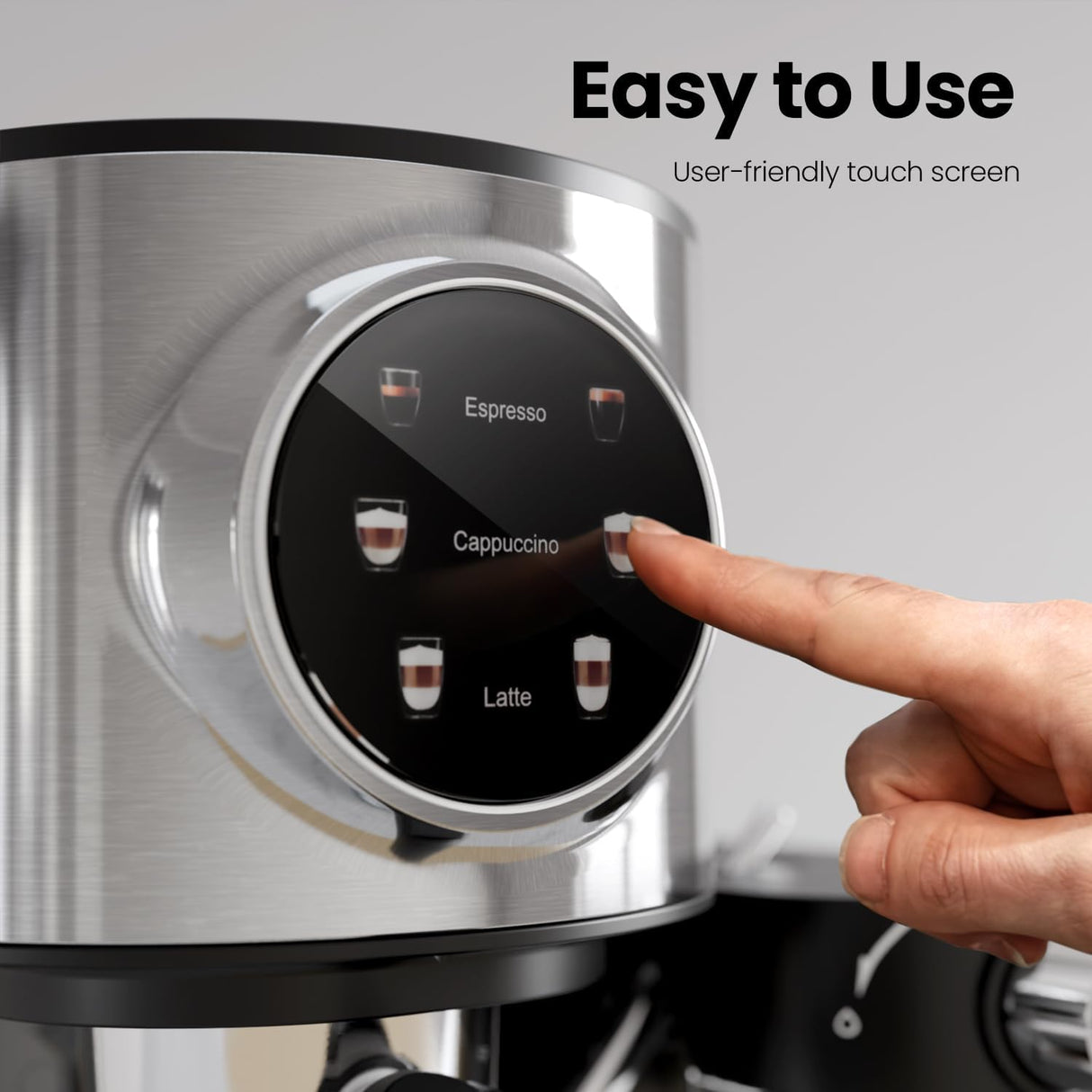 3 in 1 Professional Espresso Maker with Dual Heating System & Capsule Compatible CM8008