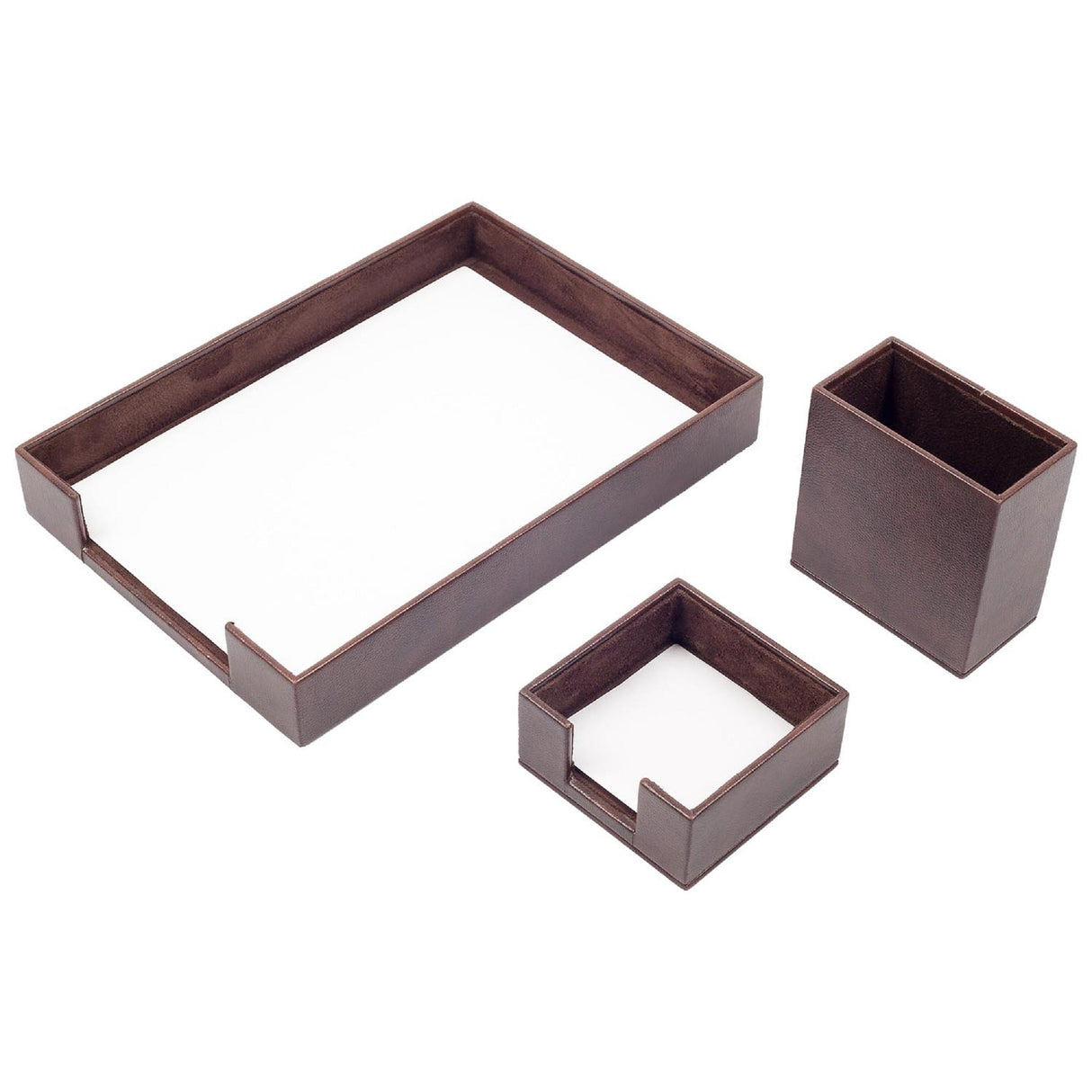 MOOG Leather Desk Set-3 Accessories-Single Document Tray - Green - 3 PCS