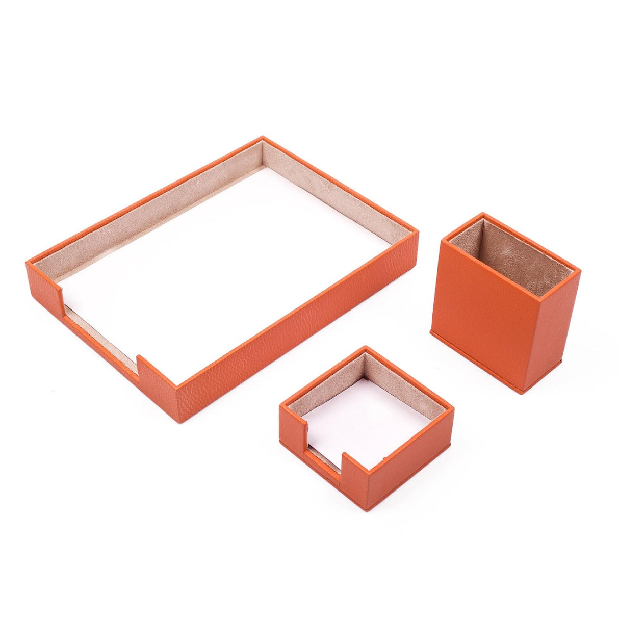 MOOG Leather Desk Set-3 Accessories-Single Document Tray - Green - 3 PCS