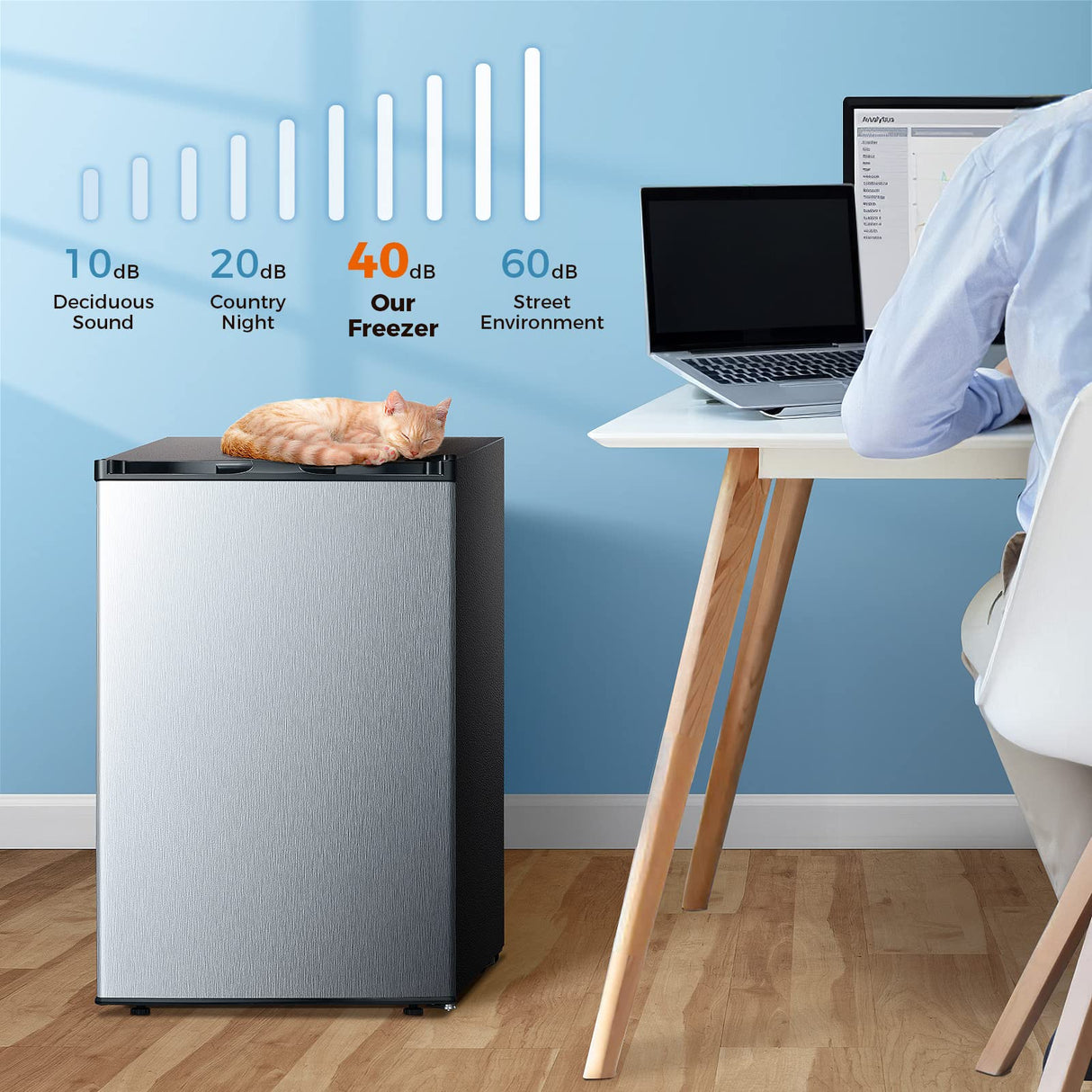 Kismile Upright Freezer,3.0 Cu.ft Mini Freezer with Reversible Single Door