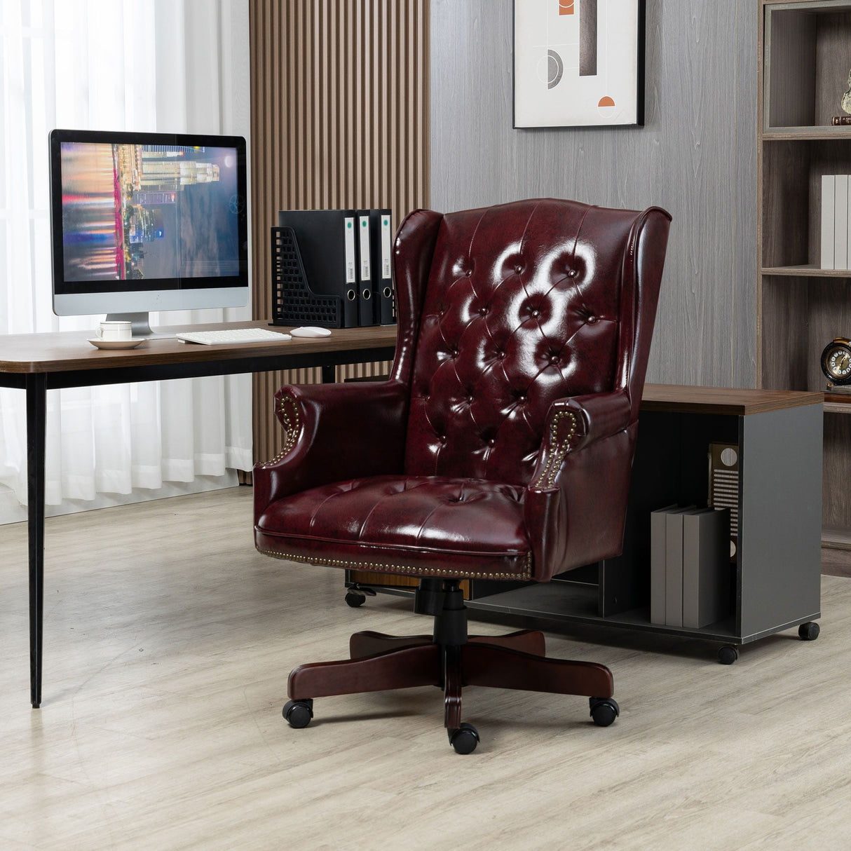 Executive Office Chair, High Back Reclining Comfortable Desk Chair With Smooth Glide Caster Wheels by Couch.com