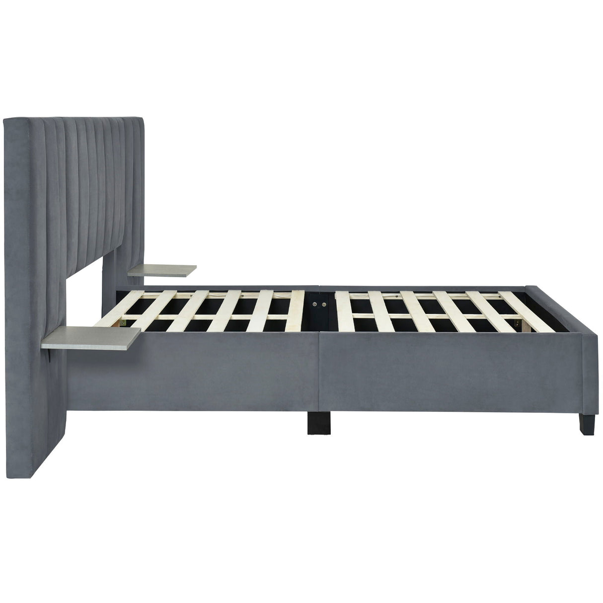 Upholstered Platform Bed With Big Headboard by Couch.com