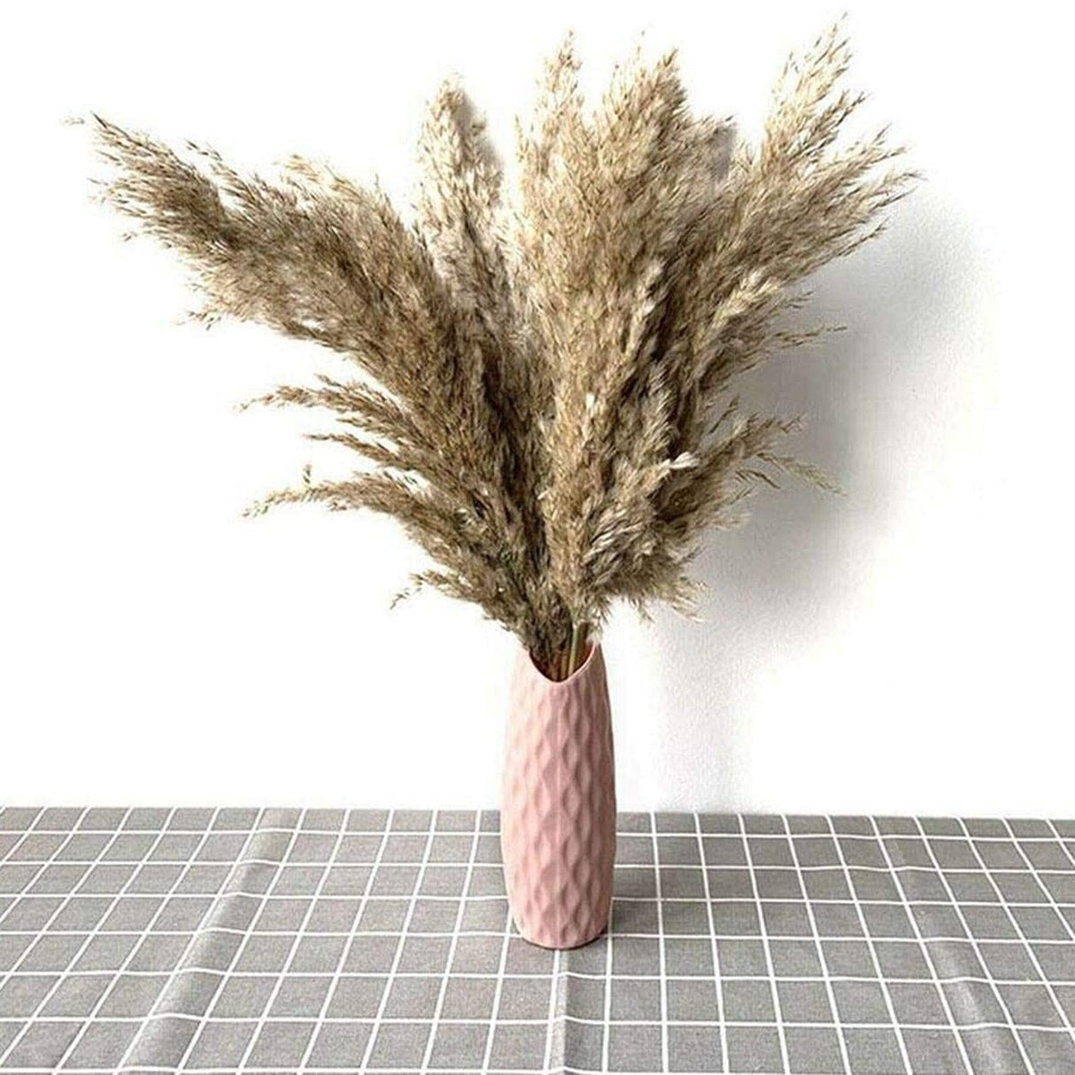 30/50pcs Bulrush Natural Dried Small Pampas Grass Artificial Decor Wedding Flower Bunch Home Office Floor Vase Filler for Living Room Kitchen And Event Decoration