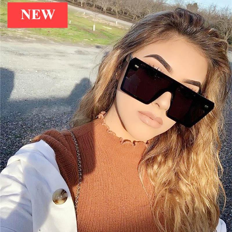 NEW Top Oversized Square Modern Woman And Ladies Fashion Retro Gradient Sunglasses With Big Frame And Vintage Eyewear UV400 Protection