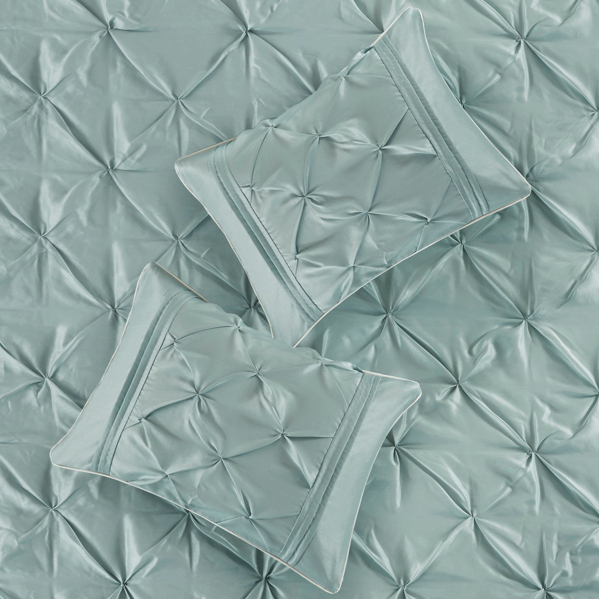 7 Piece Tufted Comforter Set Seafoam King