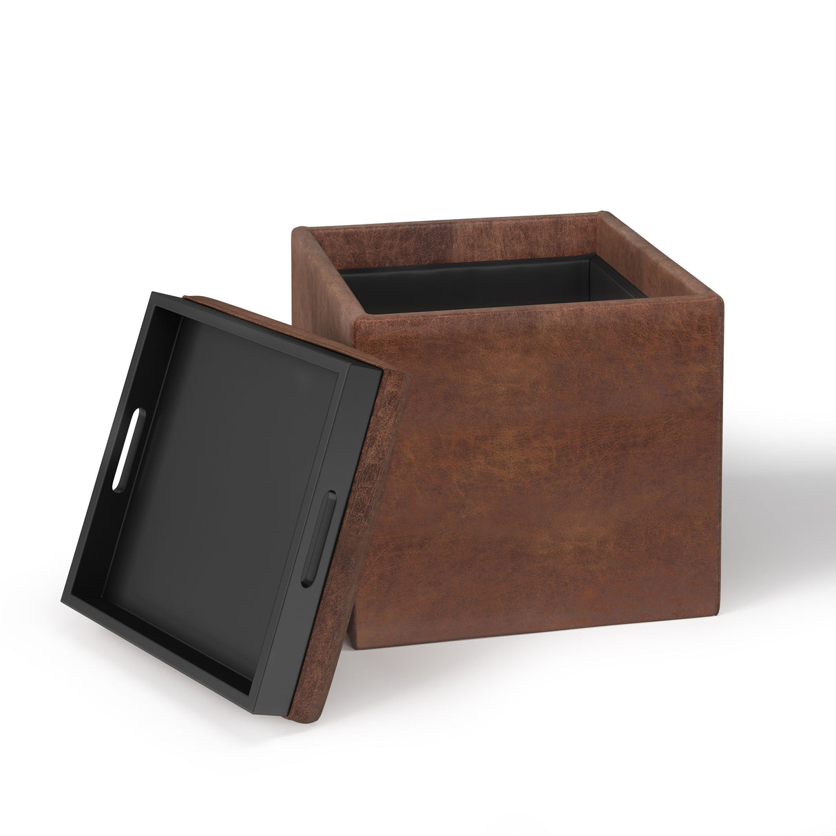 Rockwood - Upholstered Cube Storage Ottoman With Tray by Couch.com