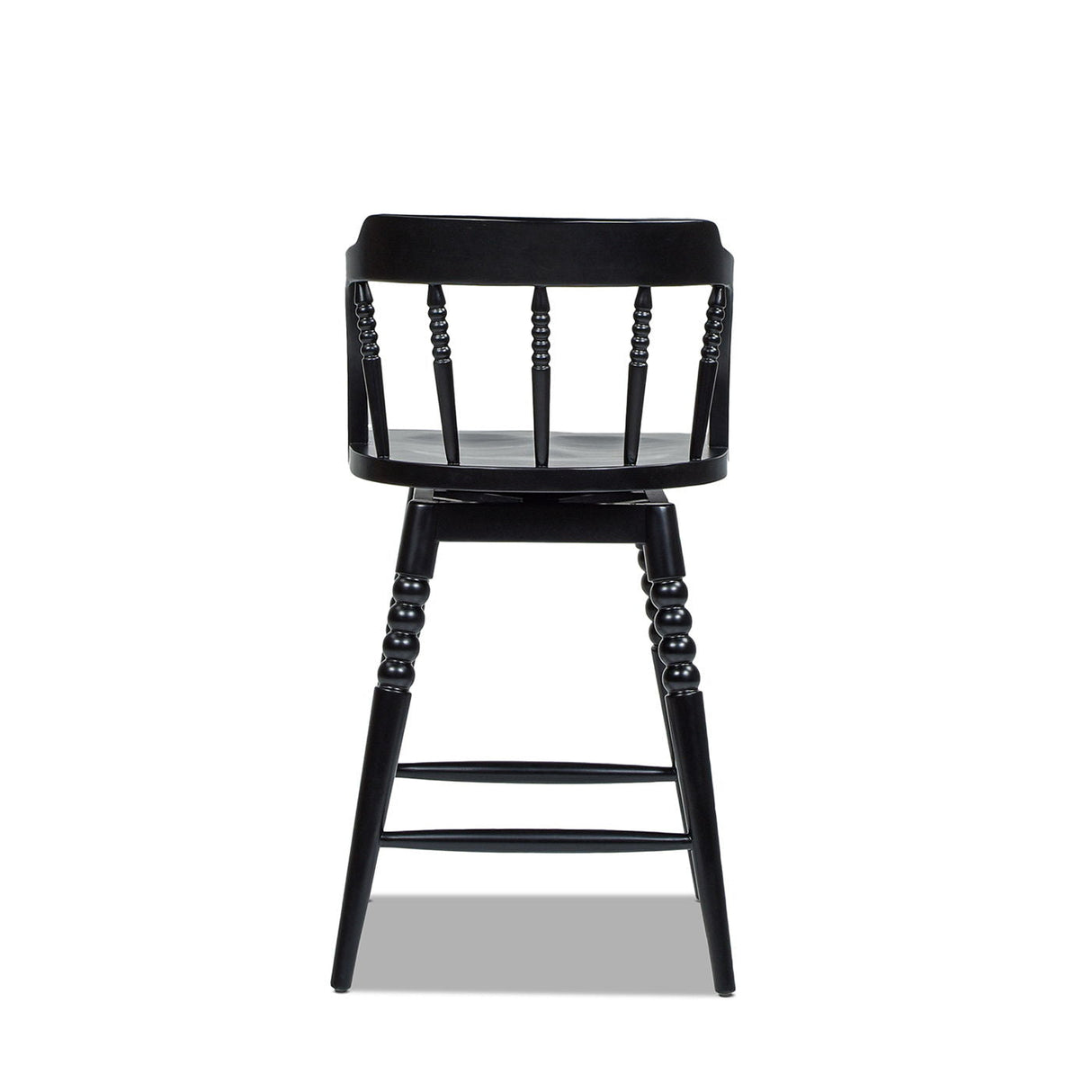 Breda - Turned Bubble Spindle Low Back Counter Stool - Black by Couch.com