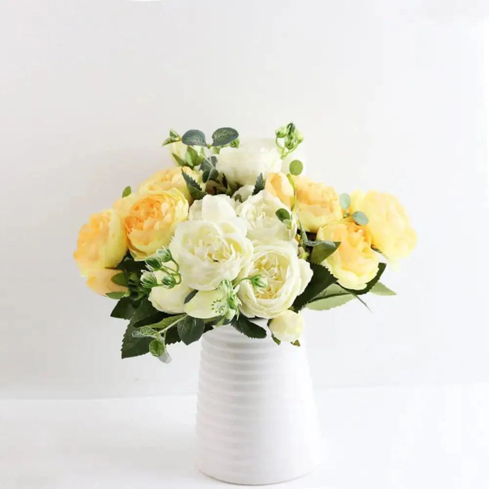 30cm Artificial Silk Peony Flowers Bouquet for Home Decoration - Faux Christmas Flowers & Wedding Flowers